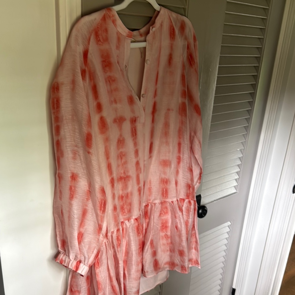 Coral Tie-Dye Women's Dress